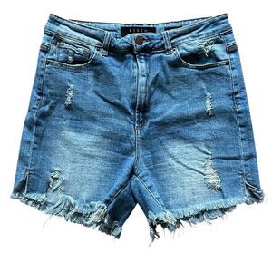 Risen High Rise Distressed Jean Shorts